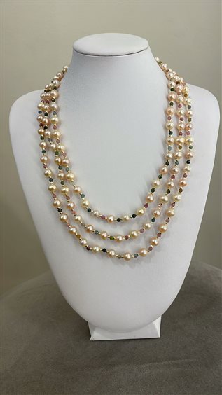 Collana Rajola Donna in Pietre dure Perla 54-399-46 - 54-399-46